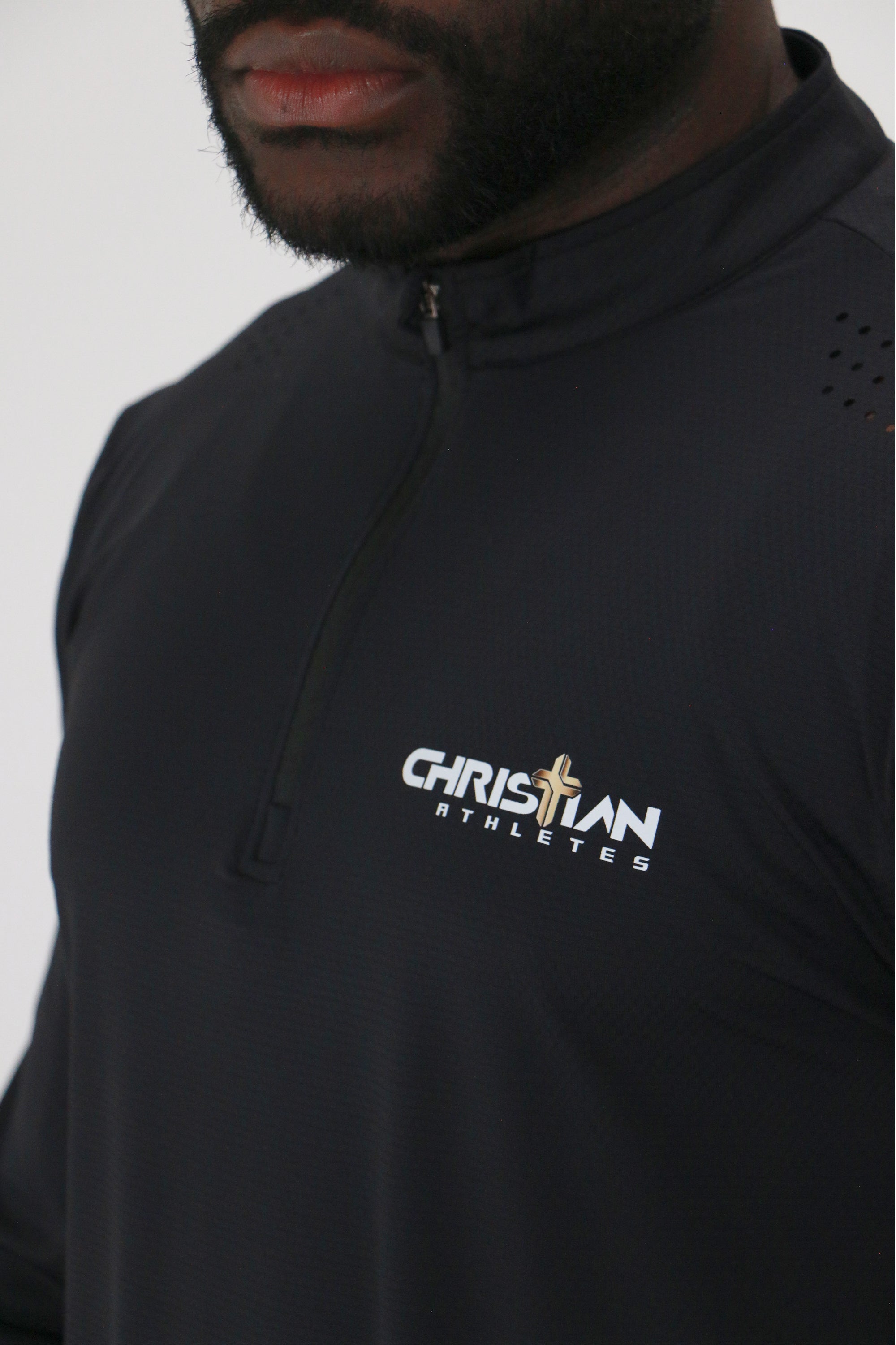 Image of Men's Performance 1/4 Zip Long Sleeve Shirt Black